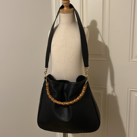 Gucci black leather bamboo handle large shoulder hand bag - Picture 3 of 13